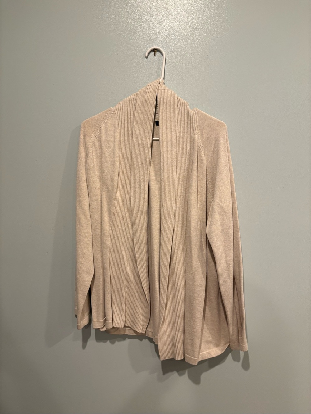 Lands' End Women's Open-Front Cardigan in Light Beige